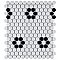 Metro Penny Satin 11-1/2" x 9-3/4" White with Flower Porcelain Mosaic Tile - Sold Per Case of 10 - 7.97 Square Feet