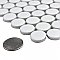 Metro Penny Matte 11-1/2" x 9-3/4" White with Black Flower Porcelain Mosaic Tile - Sold Per Case of 10 - 7.97 Square Feet