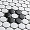 Metro Penny Matte 11-1/2" x 9-3/4" White with Black Flower Porcelain Mosaic Tile - Sold Per Case of 10 - 7.97 Square Feet