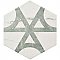 Classico Carrara Hexagon Marble Look Flow 7" x 8" Porcelain Tile - Sold Per Case of 25 Tile - 7.67 Square Feet Per Case