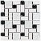 Academy White and Black 11-7/8" x 11-7/8" Porcelain Mosaic Tile -10 Sheets Per Case -10 Sq. Ft.
