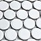 Hudson Penny Round Glossy White 11-7/8" x 12-5/8" Porcelain Mosaic Tile -10 Sheets Per Case -10.5 Sq. Ft.