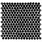 Hudson Penny Round Glossy Black 11-7/8" x 12-5/8" Porcelain Mosaic Tile -10 Sheets Per Case -10.5 Sq. Ft.