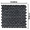 Hudson Penny Round Matte Black 11-7/8" x 12-5/8" Porcelain Mosaic Tile -10 Sheets Per Case -10.5 Sq. Ft.