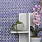 Hudson Penny Round Cobalt 11-7/8" x 12-5/8" Porcelain Mosaic Tile -10 Sheets Per Case -10.5 Sq. Ft.