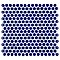 Hudson Penny Round Cobalt 11-7/8" x 12-5/8" Porcelain Mosaic Tile -10 Sheets Per Case -10.5 Sq. Ft.
