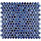 Hudson Penny Round Glossy Sapphire 11-7/8" x 12-5/8" Porcelain Mosaic Tile -10 Sheets Per Case -10.5 Sq. Ft.