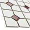 Oxford Matte Wht w/Maroon Dot 11-3/8" x 11-3/8" Porcelain Mosaic Tile -10 Tiles Per Case -9.2 Sq. Ft.
