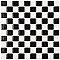 Black & White Checkerboard Square Glossy 12" x 12" Porcelain Mosaic Tile - Sold Per Case of 10  - 10.20 Square Feet