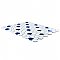 Metro Ion 1" Hex Sapphire Dot With Glossy White 10-1/4" x 11-7/8" Porcelain Mosaic Floor & Wall Tile