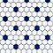 Metro Ion 1" Hex Sapphire Dot With Glossy White 10-1/4" x 11-7/8" Porcelain Mosaic Floor & Wall Tile