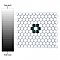 Metro Ion 1" Hex Emerald Single Flower With Gloss White 10-1/4" x 11-7/8" Floor & Wall Tile - 10 Tiles Per Case - 8.6 Sq. Ft.