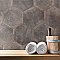 D'Anticatto Hex Notte 11" x 12-5/8" Porcelain Tile - Per Case of 15 - 11.22 Square Feet