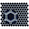 Hudson 1" Hex Smokey Blue 11-7/8" x 13-1/4" Porcelain Mosaic Tile - Case of 10 Pieces - 11.2 Square Feet Per Case