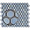 Hudson 1" Hex Frost Blue 11-7/8" x 13-1/4" Porcelain Mosaic Tile - Case of 10 Pieces - 11.2 Square Feet Per Case