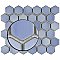 Hudson Due 2" Hex Frost Blue 10-7/8" x 12-5/8" Porcelain Mosaic Tile -10 Sheets Per Case -9.7 Sq. Ft.