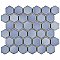 Hudson Due 2" Hex Frost Blue 10-7/8" x 12-5/8" Porcelain Mosaic Tile -10 Sheets Per Case -9.7 Sq. Ft.