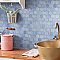Hudson Due 2" Hex Frost Blue 10-7/8" x 12-5/8" Porcelain Mosaic Tile -10 Sheets Per Case -9.7 Sq. Ft.