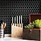 Hudson Due 2" Hex Glossy Black 10-7/8" x 12-5/8" Porcelain Mosaic Tile -10 Sheets Per Case -9.7 Sq. Ft.