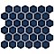 Hudson Due 2" Hex Denim Blue 10-7/8" x 12-5/8" Porcelain Mosaic Tile -10 Sheets Per Case -9.7 Sq. Ft.