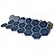 Hudson Due 2" Hex Denim Blue 10-7/8" x 12-5/8" Porcelain Mosaic Tile -10 Sheets Per Case -9.7 Sq. Ft.