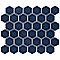 Hudson Due 2" Hex Denim Blue 10-7/8" x 12-5/8" Porcelain Mosaic Tile -10 Sheets Per Case -9.7 Sq. Ft.