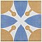 Revival Leaf Mini 4" x 4" Ceramic Tile - White, Orange, Blue - Per Case of 81 - 9.72 Square Feet