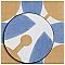 Revival Leaf Mini 4" x 4" Ceramic Tile - White, Orange, Blue - Per Case of 81 - 9.72 Square Feet
