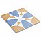 Revival Leaf Mini 4" x 4" Ceramic Tile - White, Orange, Blue - Per Case of 81 - 9.72 Square Feet