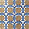 Revival Leaf 7-3/4" x 7-3/4" Ceramic Tile - White, Orange, Blue - Per Case of 25 Tile - 10.50 Square Feet
