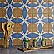 Revival Leaf 7-3/4" x 7-3/4" Ceramic Tile - White, Orange, Blue - Per Case of 25 Tile - 10.50 Square Feet