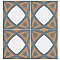 Revival Tulip 7-3/4" x 7-3/4" Ceramic Tile - White, Orange, Blue - Per Case of 25 Tile - 10.50 Square Feet
