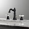 American Classic Two-Handle 3-Hole Deck Mount Widespread Bathroom Faucet with Pop-Up Drain - Matte Black