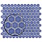 Tribeca 1" Hex Glossy Periwinkle Blue Porcelain Mosaic Tile - Sold Per Case of 10 Sheets - 8.65 Square Feet Per Case