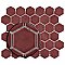 Tribeca 2" Hex Glossy Rusty Red Porcelain Mosaic Tile - Sold Per Case of 10 Sheets - 9.96 Square Feet Per Case
