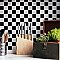 Metro Quad Checkerboard Gl Blk/Wht 11.75" x 11.75"Porcelain Mosaic Tile - Sold Per Case of 10 - 9.8 Square Feet