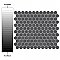 Metro 7/8" Hex Glossy Gray Porcelain Mosaic Tile - Sold Per Case of 10 - 8.56 square feet