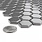 Metro 7/8" Hex Glossy Gray Porcelain Mosaic Tile - Sold Per Case of 10 - 8.56 square feet