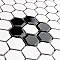Metro Glossy White Hex with Single F 10-1/4" x 11-3/4" Porcelain Mosaic - Sold Per Case of 10 - 8.65 Square Feet Per Case