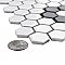 Metro Glossy White Hex with Heavy Flower 10-1/4" x 11-3/4" Porcelain Mosaic Tile - Sold Per Case of 10 - 8.65 Square Feet