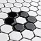 Metro Glossy White Hex with Heavy Flower 10-1/4" x 11-3/4" Porcelain Mosaic Tile - Sold Per Case of 10 - 8.65 Square Feet