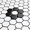 Metro 1" Hex Matte White Single Flower 11 7/8" x 10 1/4" Porcelain Mosaic Tile - Sold Per Case of 10 - 8.65 Square Feet