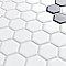Metro 1" Hex Matte White Single Flower 11 7/8" x 10 1/4" Porcelain Mosaic Tile - Sold Per Case of 10 - 8.65 Square Feet
