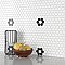 Metro 1" Hex Matte White Single Flower 11 7/8" x 10 1/4" Porcelain Mosaic Tile - Sold Per Case of 10 - 8.65 Square Feet