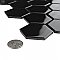 Metro 2" Hex Glossy Black 11-1/8" x 12-5/8" Porcelain Mosaic Tile - Sold Per Case of 10 - 10.0 Sq. Ft.