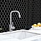 Metro 2" Hex Glossy Black 11-1/8" x 12-5/8" Porcelain Mosaic Tile - Sold Per Case of 10 - 10.0 Sq. Ft.