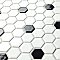 Metro 1" Hex Glossy White With Black Dot Porcelain Mosaic Tile - Per Case of 10 - 8.5 Square Feet