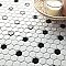 Metro 1" Hex Glossy White With Black Dot Porcelain Mosaic Tile - Per Case of 10 - 8.5 Square Feet