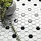 Metro 1" Hex Glossy White With Black Dot Porcelain Mosaic Tile - Per Case of 10 - 8.5 Square Feet
