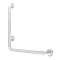 Thrive In Place 24-Inch x 24-Inch L-Shaped Stainless Steel ADA Grab Bar - Right Hand - White